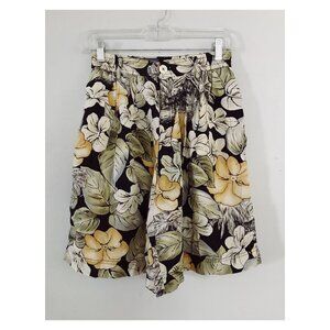VTG Liz Wear 90s Floral High Waisted Rayon Shorts Hawaiian Tropical